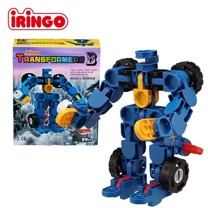 韓國iRingo 百變創意3D積木-變形金剛(雷霆藍)