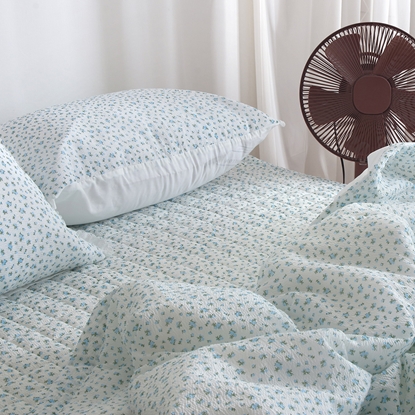 [韓國 Habby&Deco] Annecy雪波紋夏季被單/韓國被/涼感被/透氣被/雙面被-文青藍