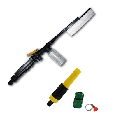 水摩爾WaterMore通水型超柔軟泡沫洗車刷水槍超值組(洗車刷x1+止水水槍3件式x1)洗車不傷車身/洗門窗/澆花/強力沖洗/掃除