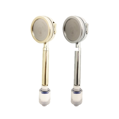 韓國熱銷Waterhuhu水呼呼三段增壓除氯淨水蓮蓬頭(WH-388金銀雙星花灑+透明除氯過濾器)發