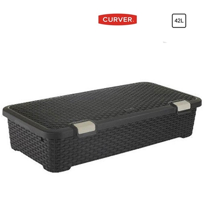 【Curver】歐洲進口 滑輪式收納箱 咖啡 42L