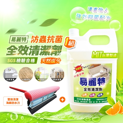 【易麗特】防蟲抗菌全效清潔劑+雙效清潔海綿刮水刀(1組)