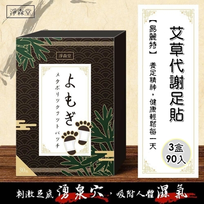 【易麗特】淨森堂 艾草代謝足貼(3盒90入)
