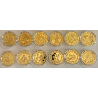 一組紫南宮12生肖錢母金幣