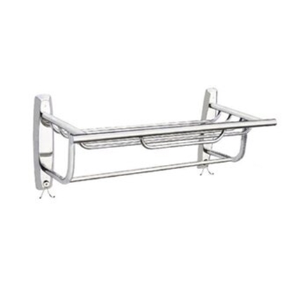 不銹鋼雙層置衣籃架附掛鉤 加強版-59公分