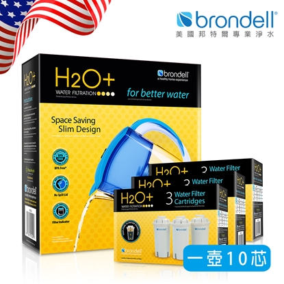 美國Brondell邦特爾極淨藍濾水壺+10芯