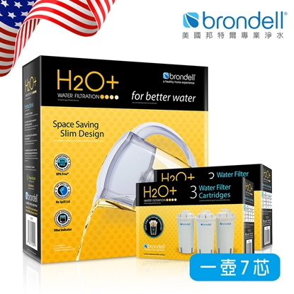 美國Brondell邦特爾極淨白濾水壺+7芯