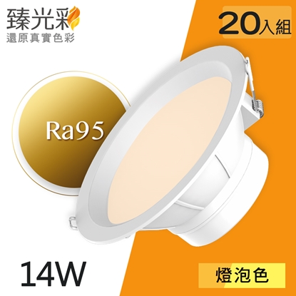 【臻光彩】LED崁燈14W 小橘美肌_燈泡色20入組(Ra95 /德國巴斯夫專利技術)
