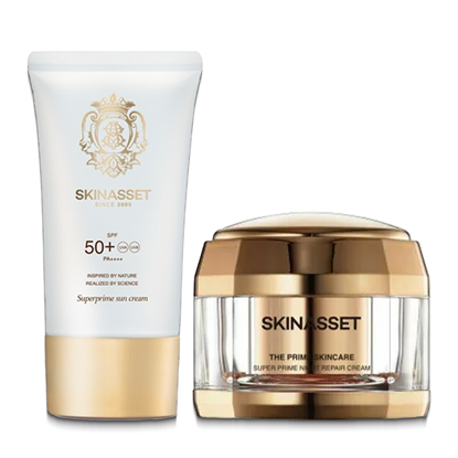 【SKINASSET】 舒眠夜間修護霜 x 海洋水仙防曬乳液(SPF50+,PA++++)
