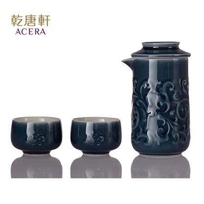 乾唐軒活瓷 | 繁華盛世泡茶器 / 一壺+二杯 / 礦藍