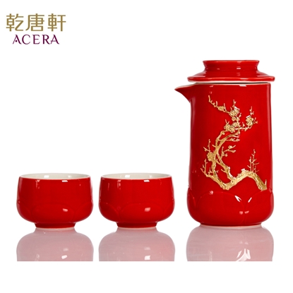 乾唐軒活瓷 | 梅香泡茶器 / 一壺+二杯 / 鎏金 / 3色