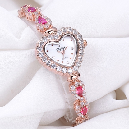 [藝人張懷媗代言]-心型鑲鑽時尚女錶(日本石英機芯)-蝦