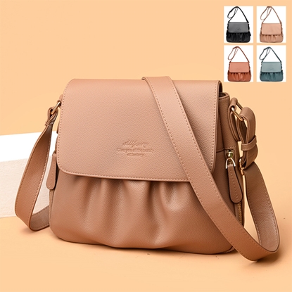 【L’eBeauty】輕熟高質感軟皮革斜背包 KDB-1508(斜背包/側肩包/肩背包/雲朵包)-美