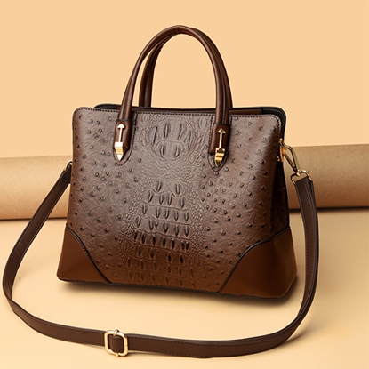 【L’eBeauty】優雅高貴鱷魚紋手提斜背包 KDB-5230(手提包/側肩包/斜背包/大容量)