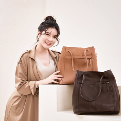 【L’eBeauty】簡約風真皮大容量托特包(子母包)-美