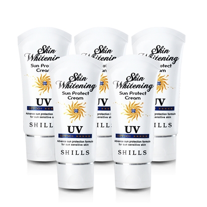 【SHILLS舒兒絲】果然防曬極淨美白隔離霜SPF50★★★★★5入組(居家妝容好氣色/不沾口罩)