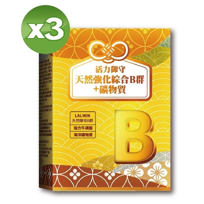 【YAYU Biomed 雅譽生醫】天然強化酵母B群＋礦物質膠囊30顆/盒＊3盒