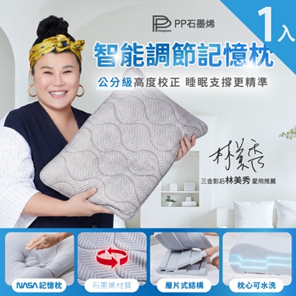 新品上市【PP石墨烯】智能調節記憶枕1入組-美