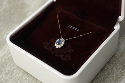 {STELLA LUO JEWELRY}18K金輕奢繞鑽藍寶石鑽鏈