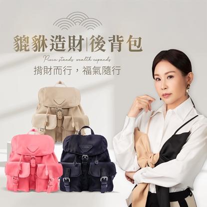 【雨揚珍品】貔貅造財後背包(貴人粉/守財杏/聚財黑，三款擇一)